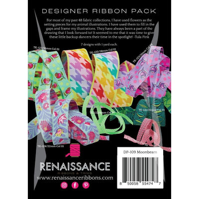 Designer Ribbon Pack of MOONBEAM Untamed by Tula Pink from Renaissance Ribbons