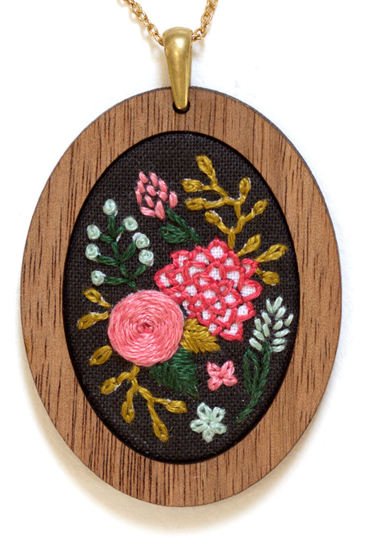 Wildflowers Pendant Embroidery Kit by Kiriki Press