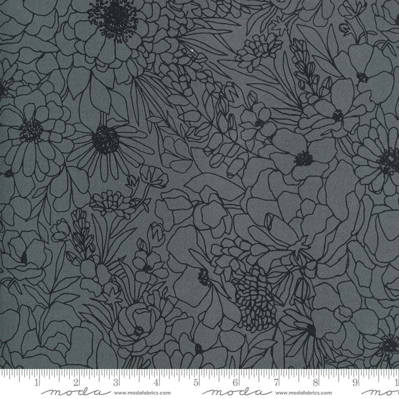 GRAPHITE Modern Florals from Illustrations by Alli K Design, Moda