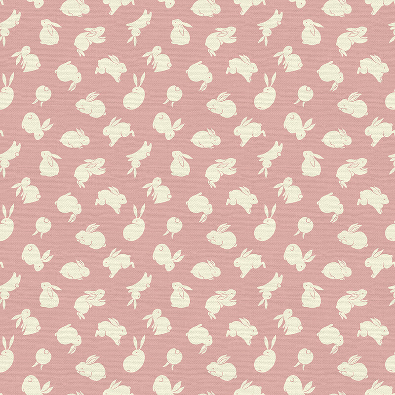 CORAL Moon Rabbit  - Double Gauze from PBS Fabrics