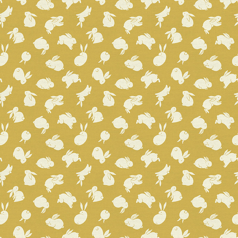 YELLOW Moon Rabbit - Double Gauze from PBS Fabrics