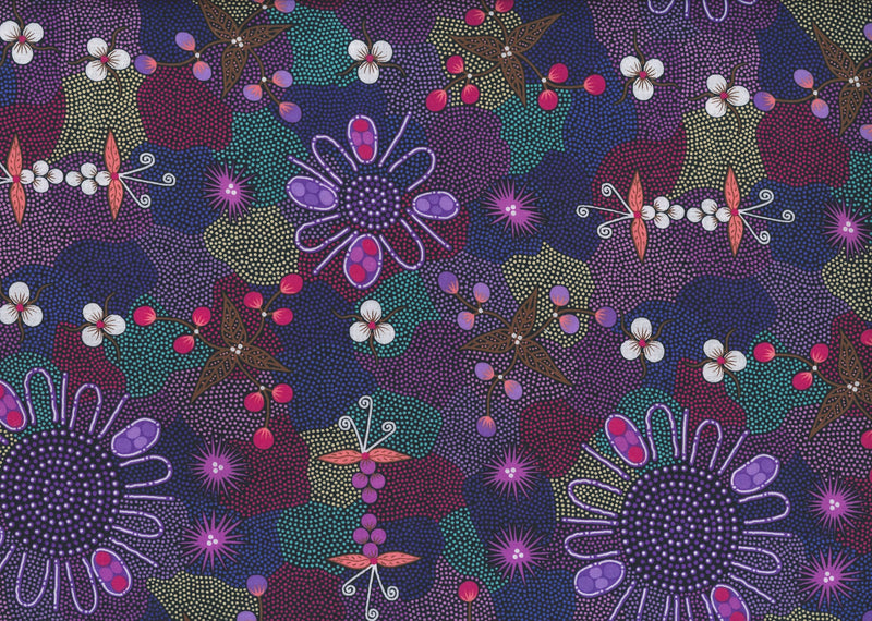 Bush Orange Purple by Tanya Price, M&S Textiles Australia