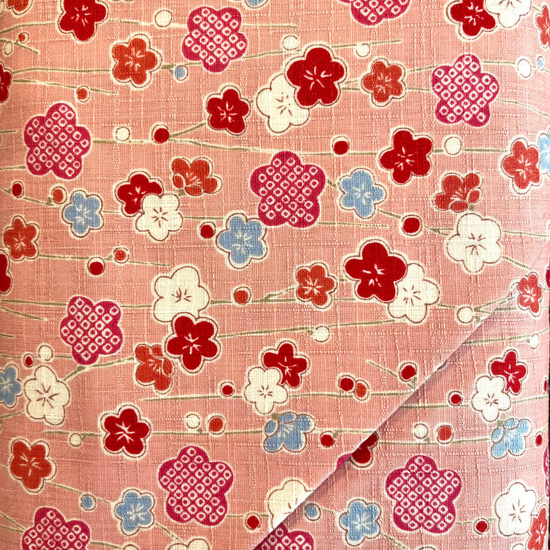 PINK Cherry Blossom Dobby Cotton