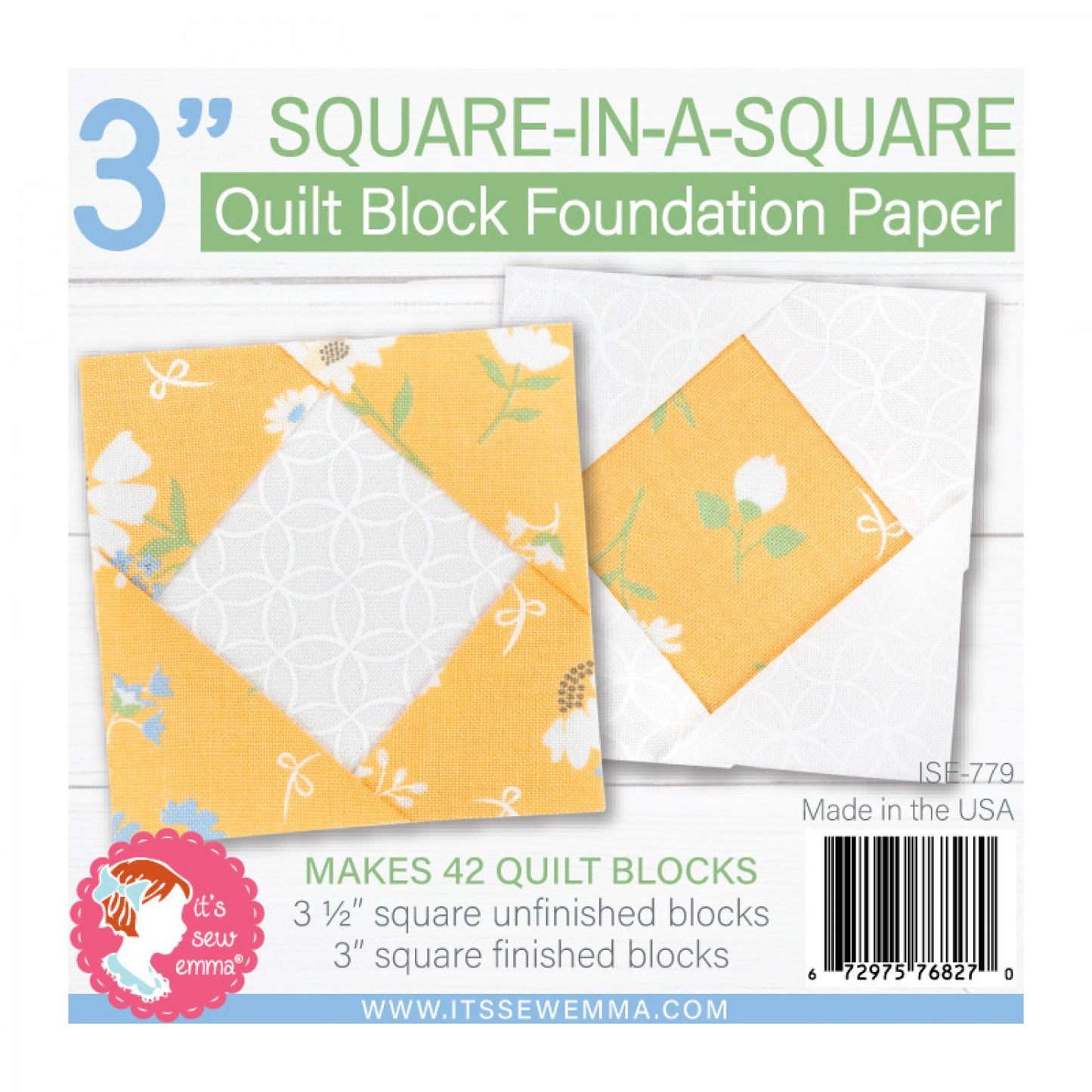 Square-in-a-Square 3in Foundation Paper Pad by It's Sew Emma