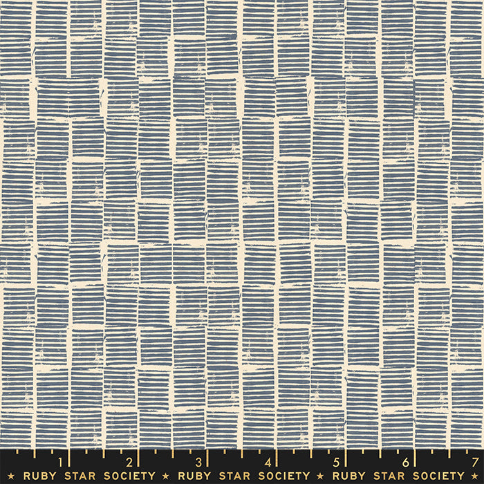 BLUE SLATE Linework, Heirloom Warp & Weft Wovens by Alexia Abegg, Ruby Star