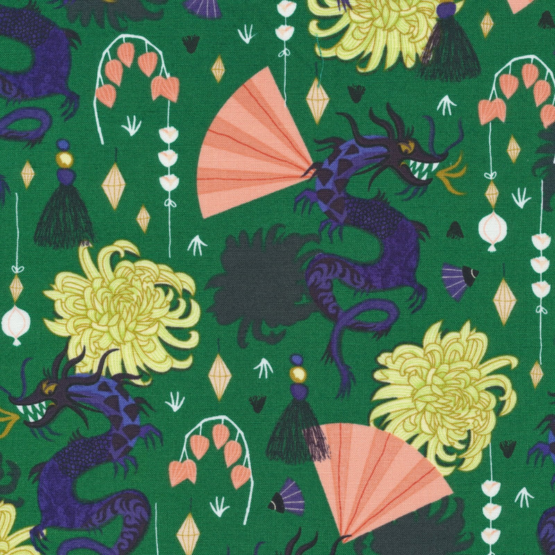 Fierce Green, Dragons and Lanterns by Kate Merritt, Cloud 9