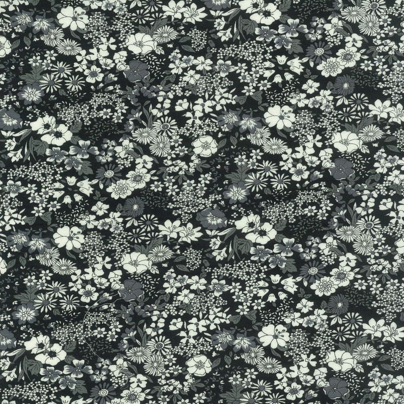 BLACK Floral 1F, Flownny I Lawn from KOKKA