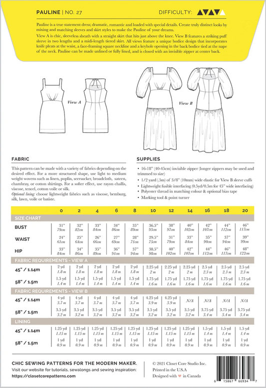 Pauline Pattern from Closet Core Patterns