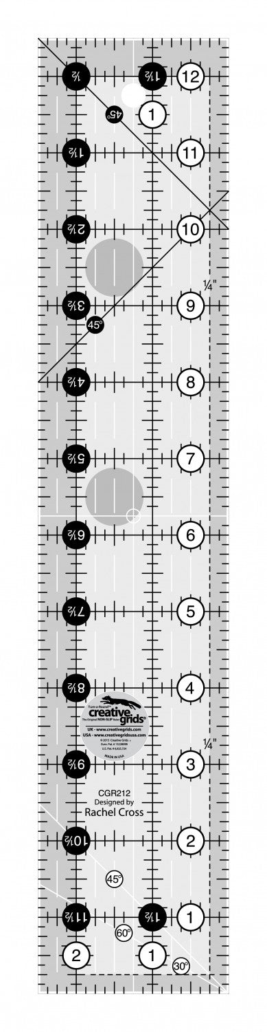 2 1/2" by 12 1/2" Turn-a-Round Ruler by Creative Grids