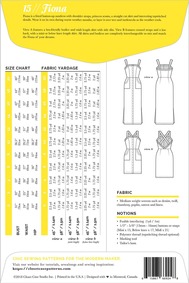 Fiona Sundress Pattern from Closet Core Patterns