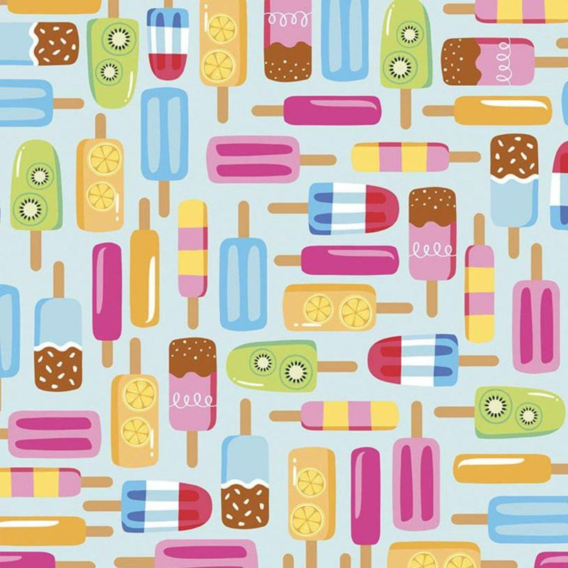 AQUA Popsicles, Rainbowfruit by Damask Love for Riley Blake